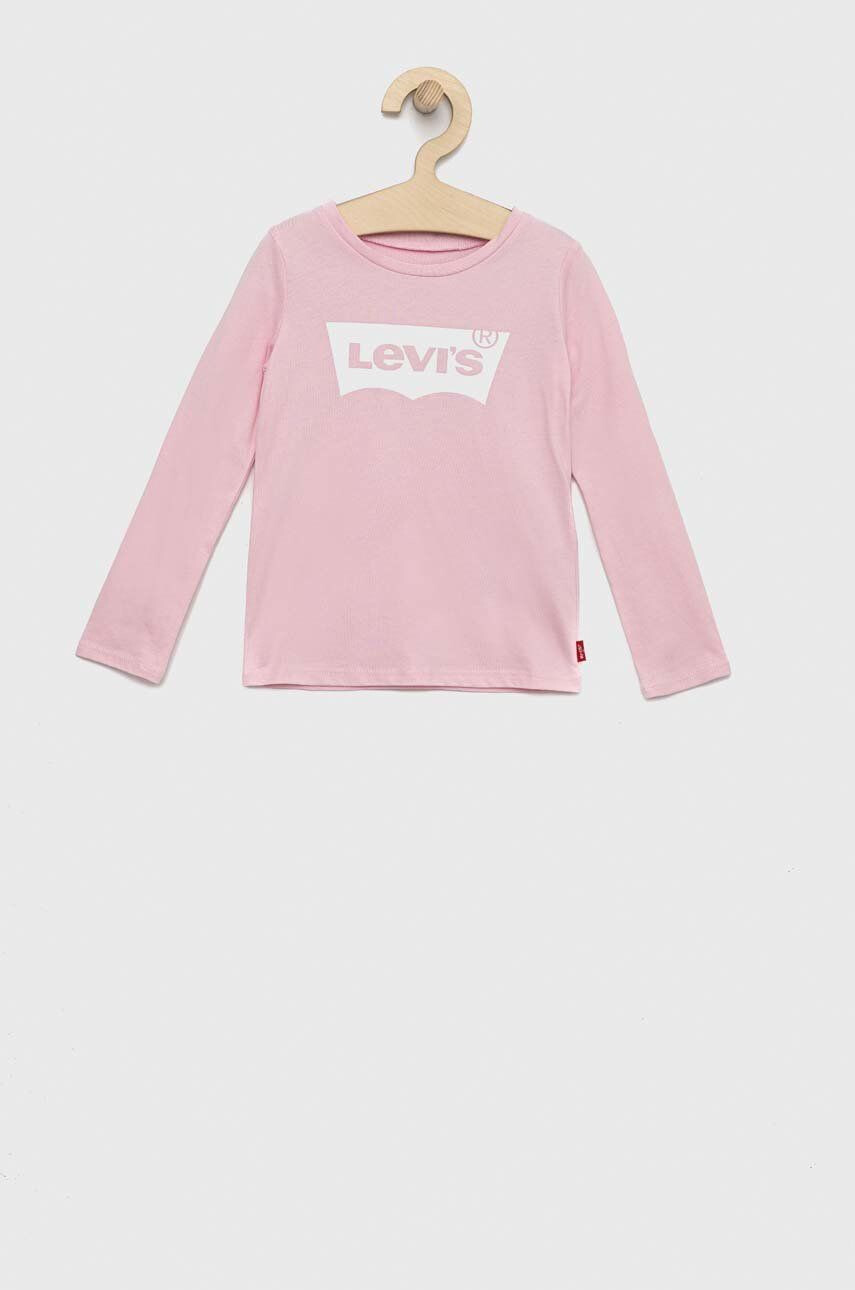 Levi's Dětská bavlněná košile s dlouhým rukávem růžová barva - Pepit.cz