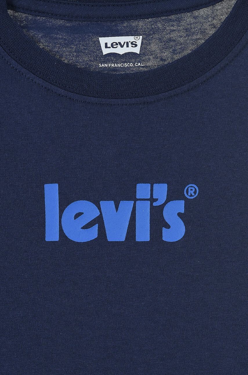 Levi's Dětská bavlněná košile s dlouhým rukávem černá barva s potiskem - Pepit.cz