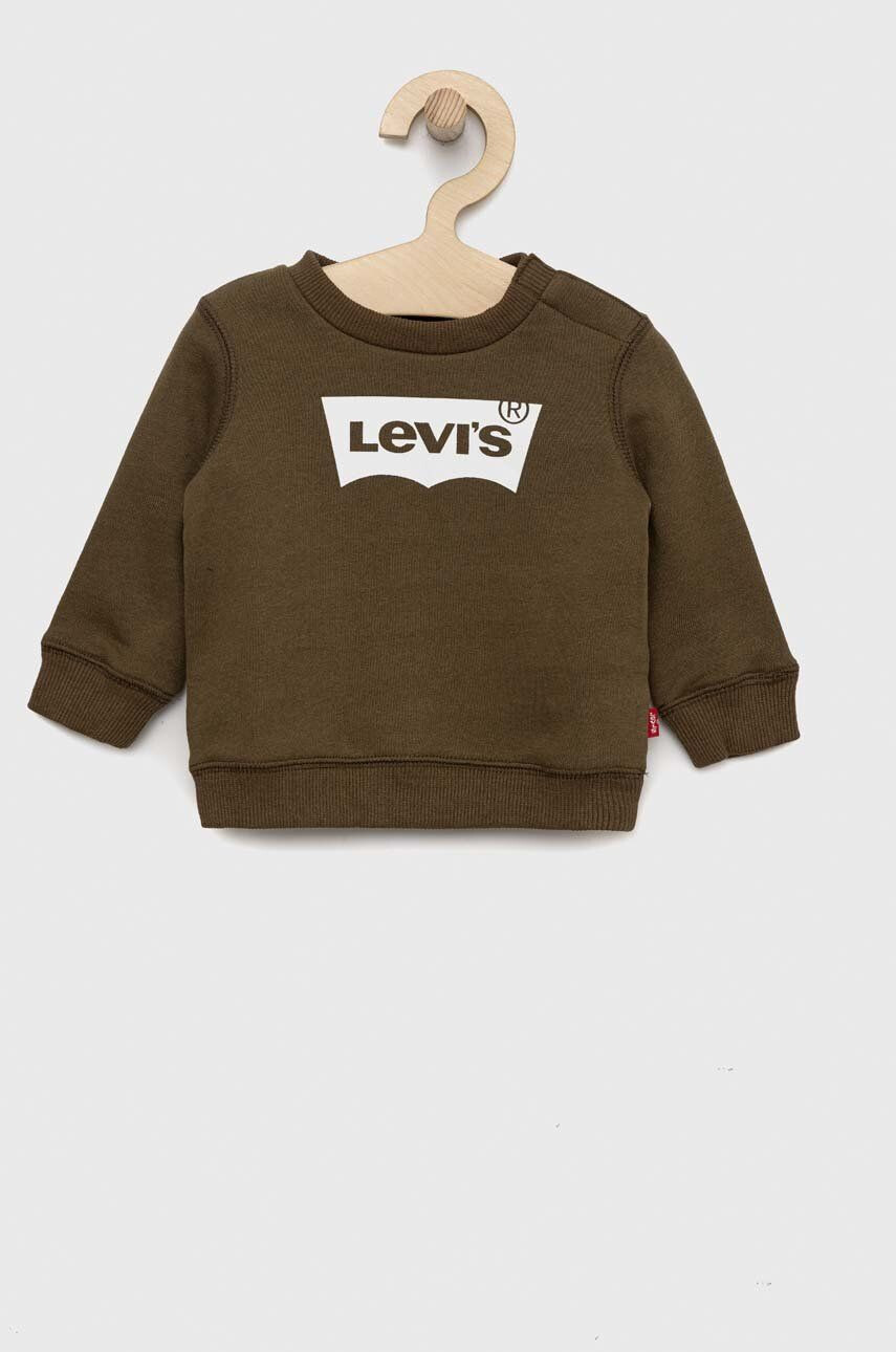 Levi's Dětská bavlněná mikina zelená barva s potiskem - Pepit.cz