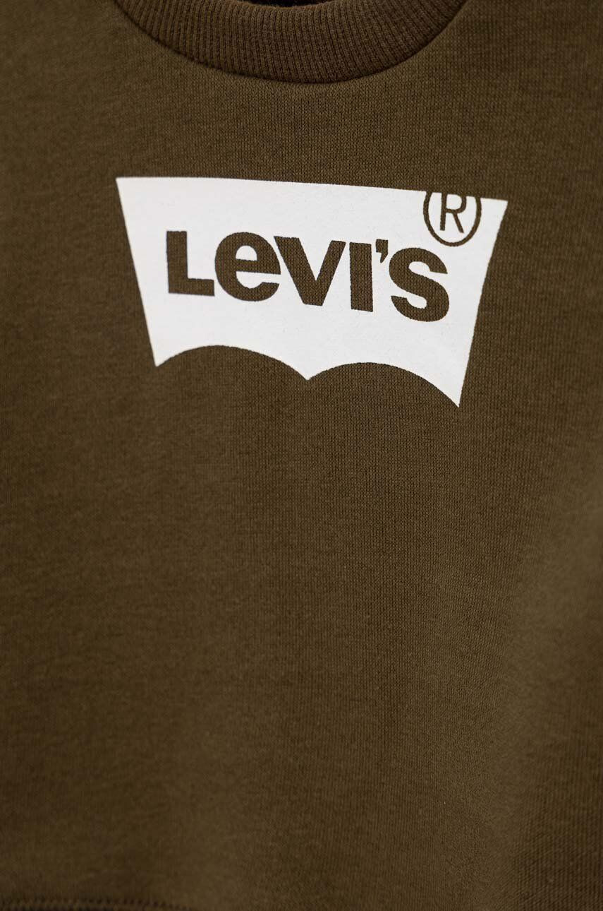 Levi's Dětská bavlněná mikina zelená barva s potiskem - Pepit.cz