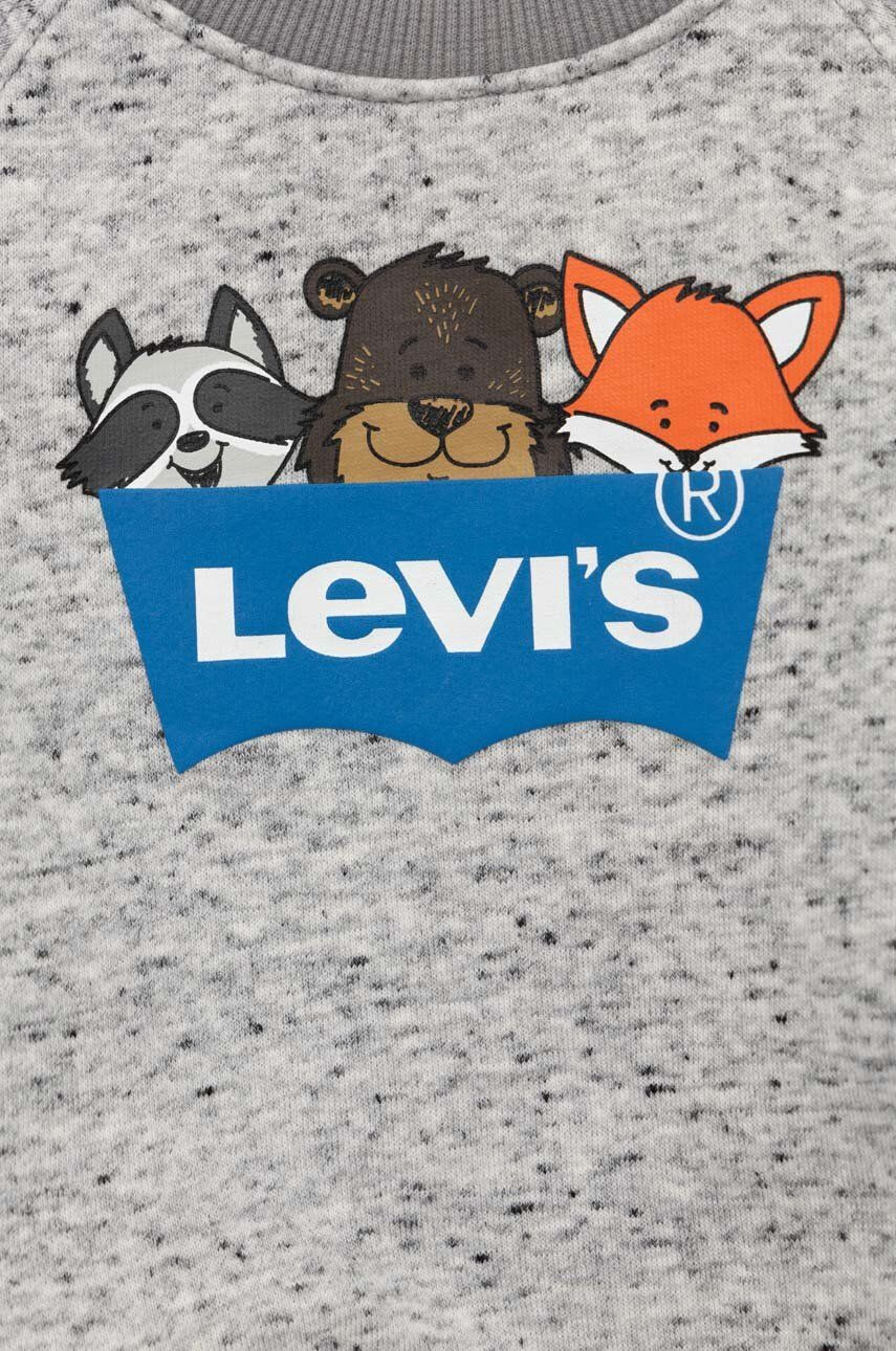 Levi's Dětská mikina šedá barva s potiskem - Pepit.cz