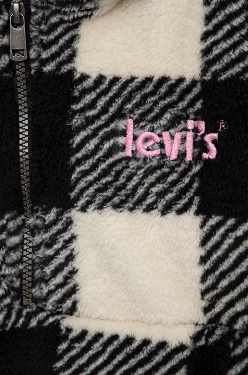 Levi's Dětská mikina černá barva s kapucí vzorovaná - Pepit.cz