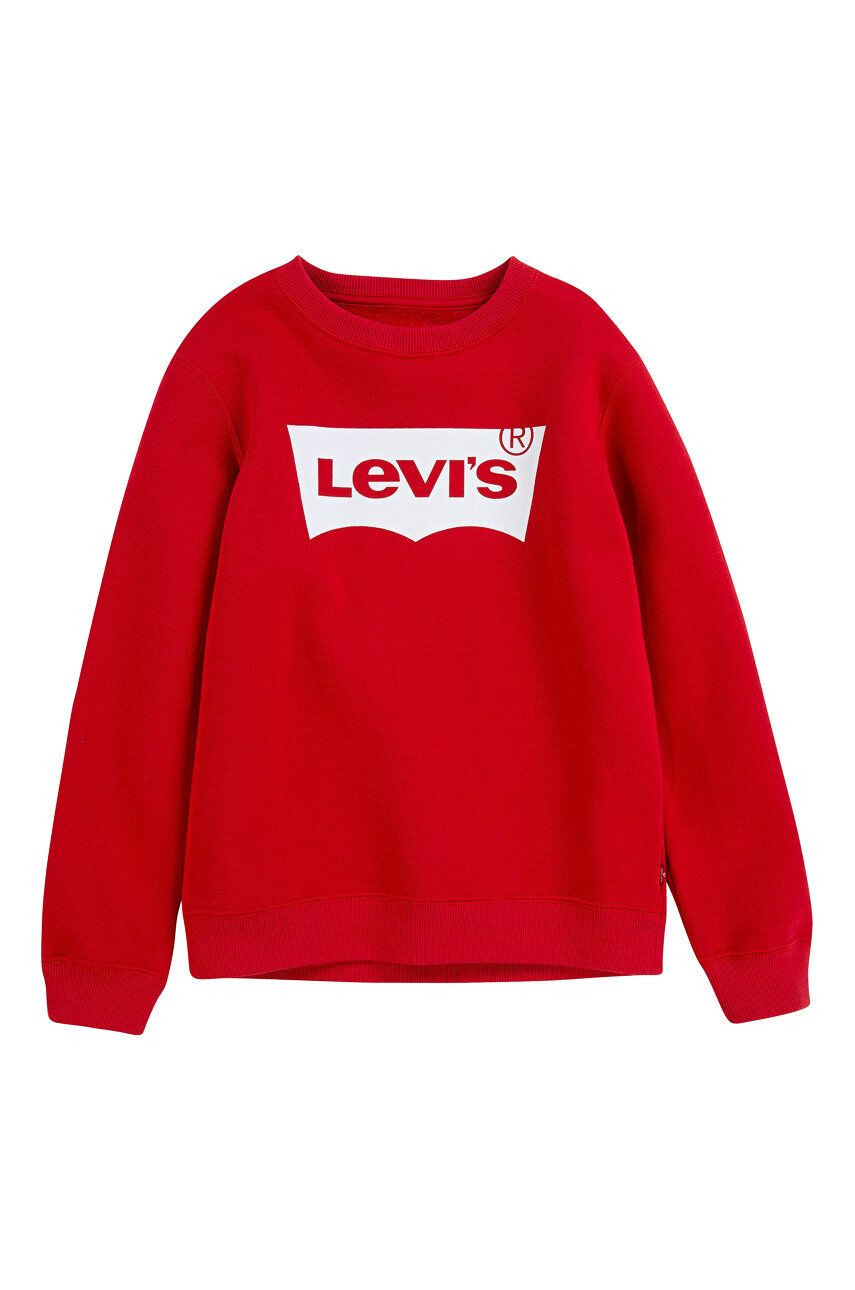 Levi's Dětská mikina červená barva s potiskem - Pepit.cz