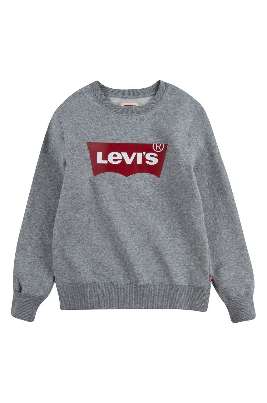 Levi's Dětská mikina šedá barva s potiskem - Pepit.cz