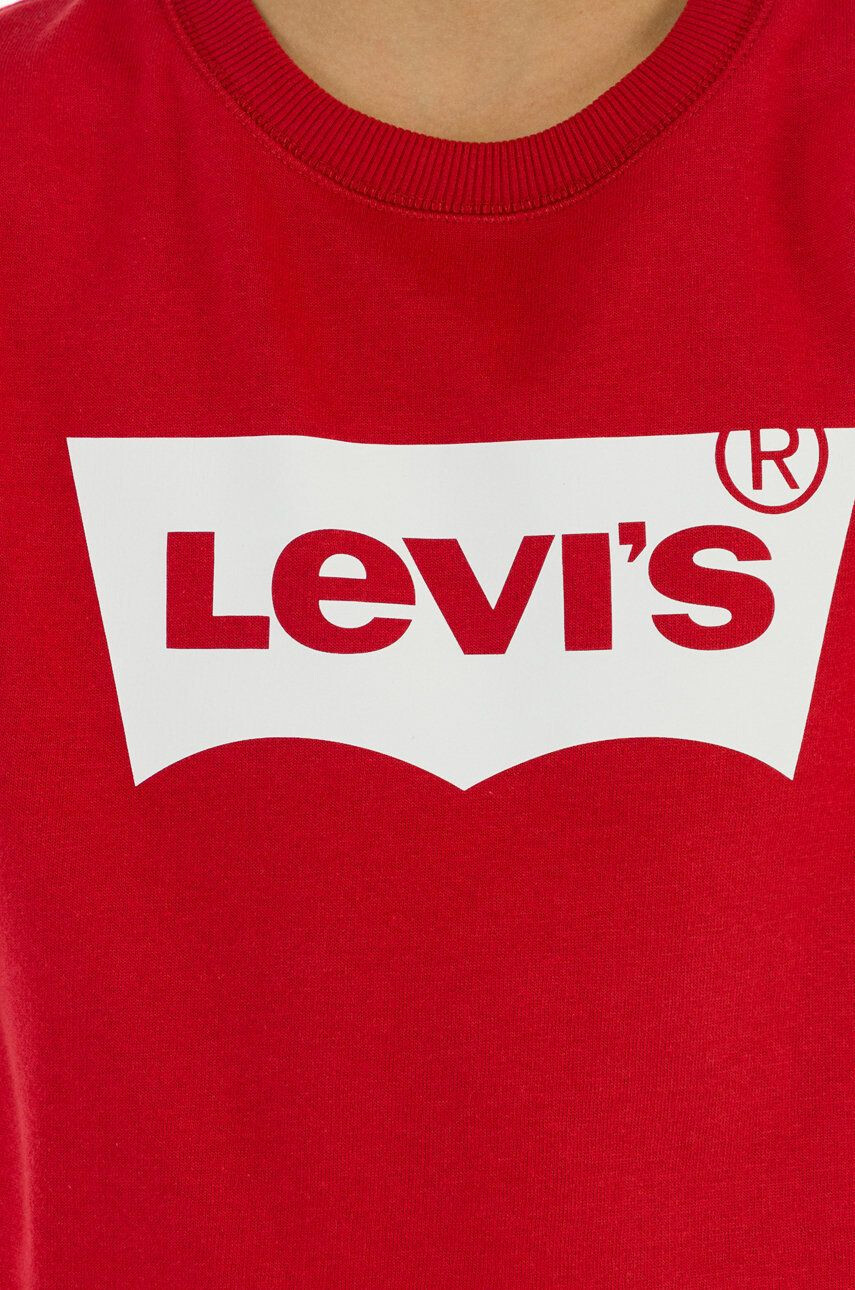 Levi's Dětská mikina červená barva s potiskem - Pepit.cz