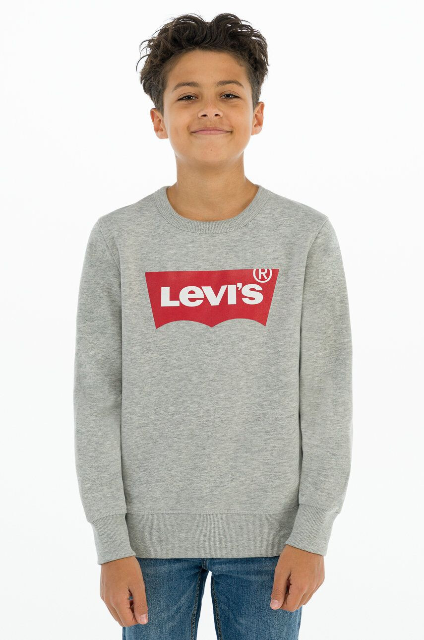 Levi's Dětská mikina šedá barva s potiskem - Pepit.cz