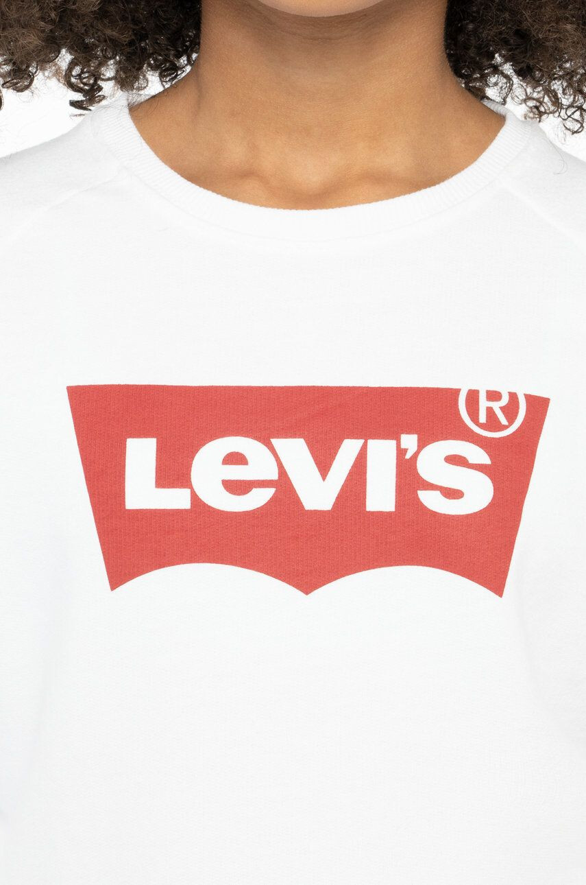 Levi's Dětská mikina bílá barva s potiskem - Pepit.cz