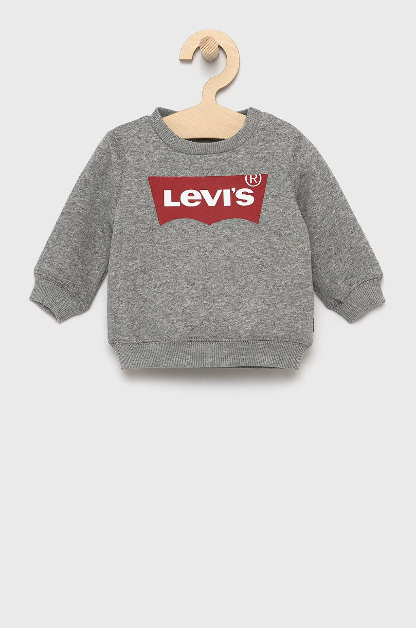 Levi's Dětská mikina šedá barva s potiskem - Pepit.cz