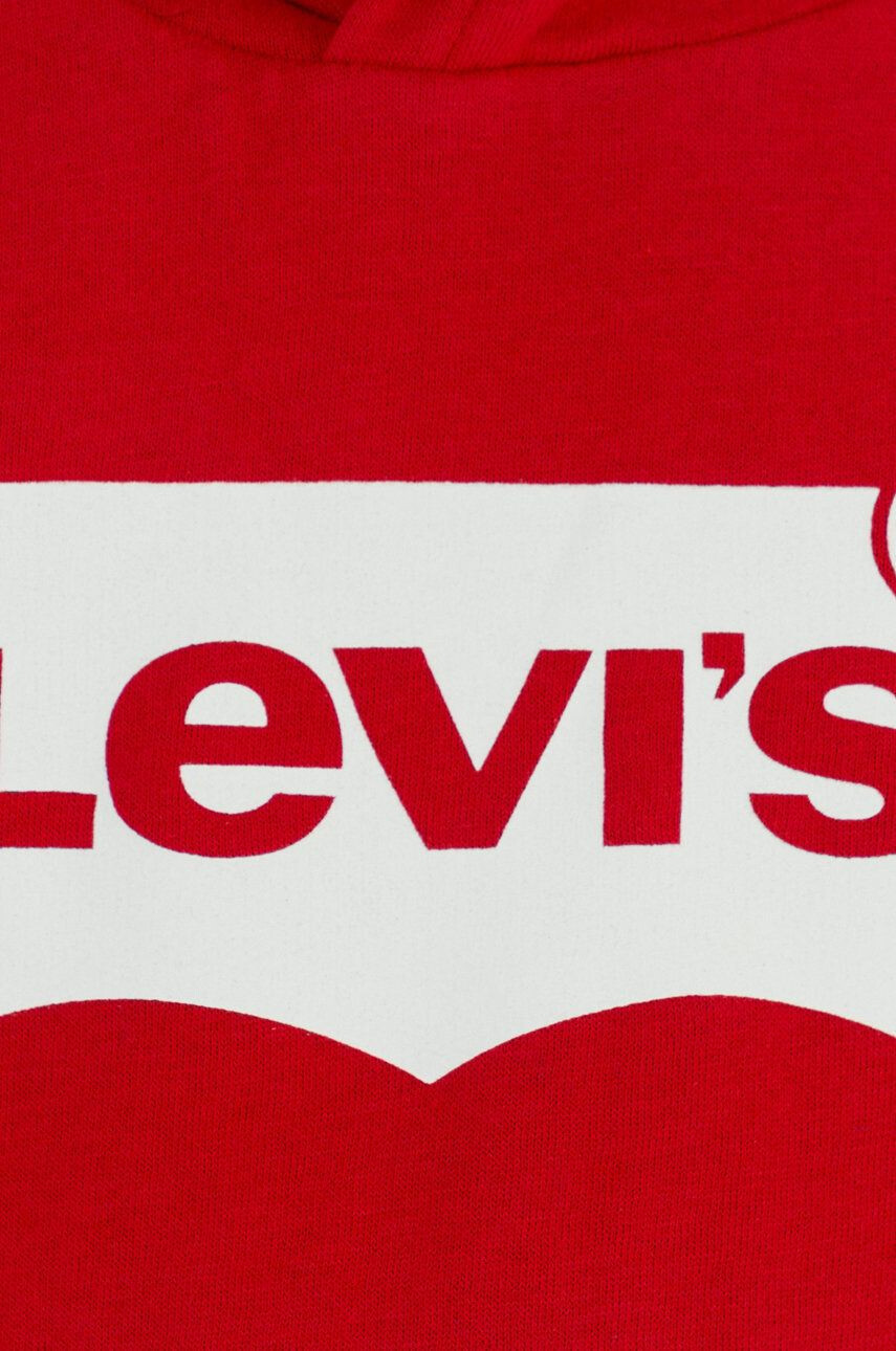 Levi's Dětská mikina červená barva s potiskem - Pepit.cz