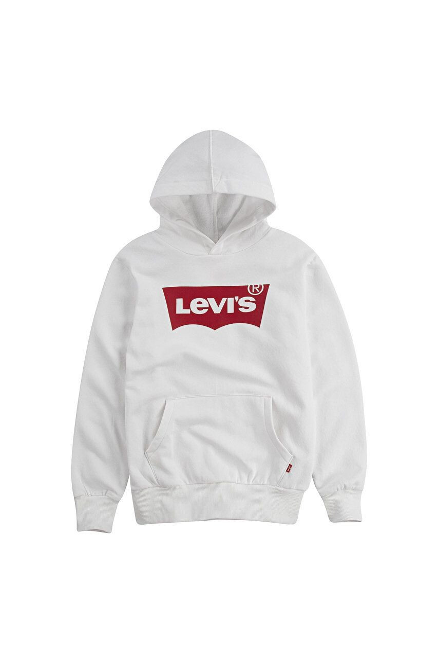 Levi's Dětská mikina bílá barva s potiskem - Pepit.cz