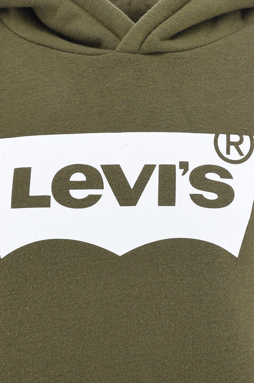 Levi's Dětská mikina zelená barva s potiskem - Pepit.cz