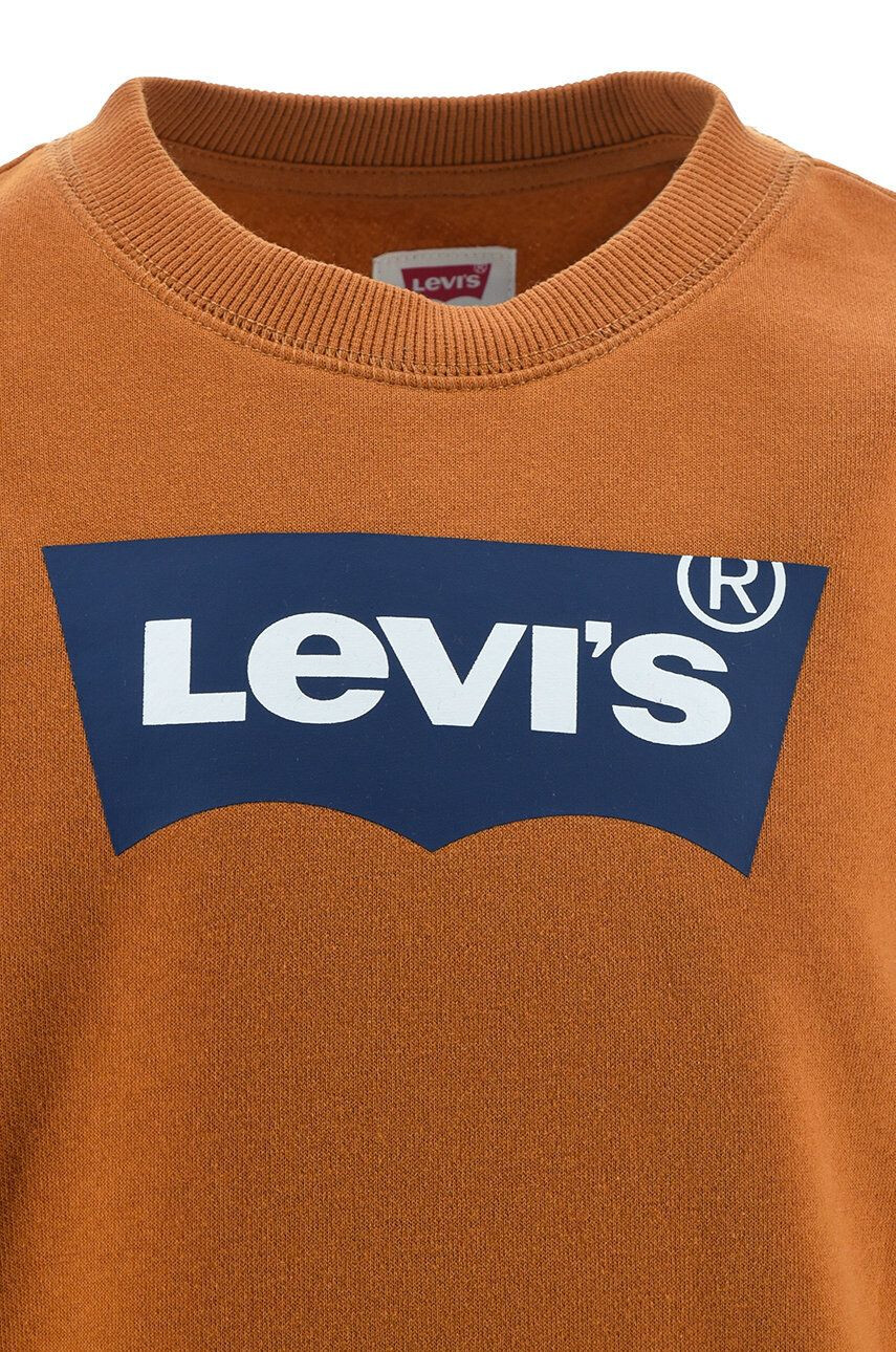 Levi's Dětská mikina hnědá barva s potiskem - Pepit.cz