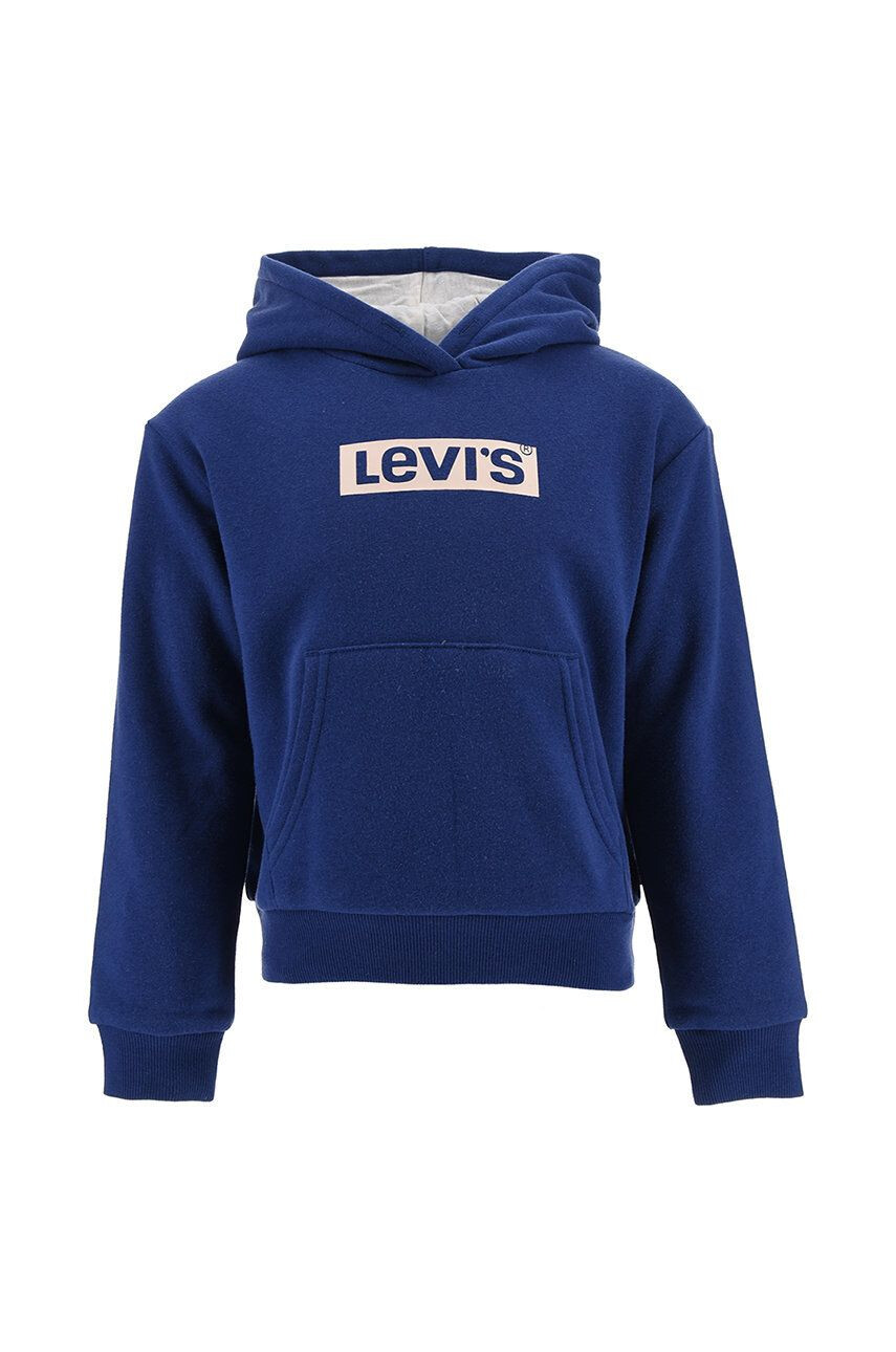 Levi's Dětská mikina zelená barva s kapucí s potiskem - Pepit.cz