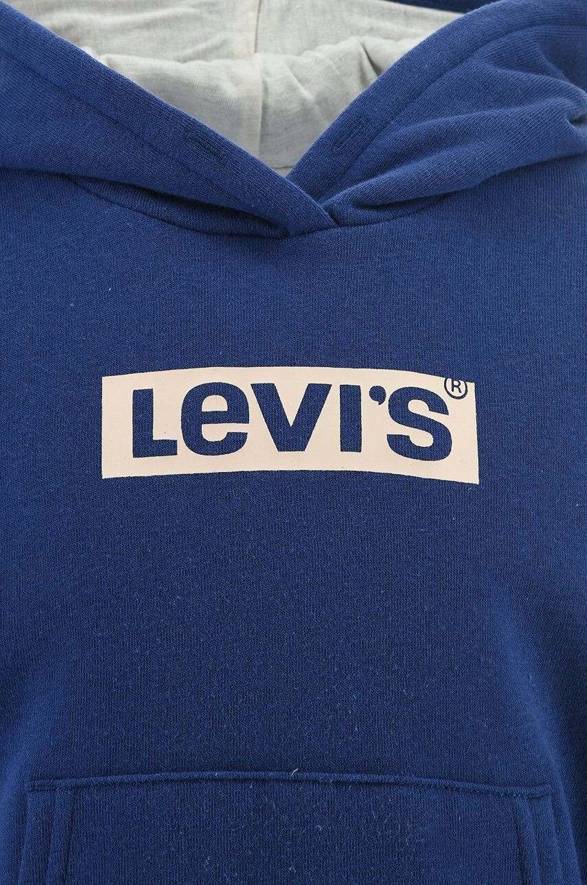 Levi's Dětská mikina zelená barva s kapucí s potiskem - Pepit.cz