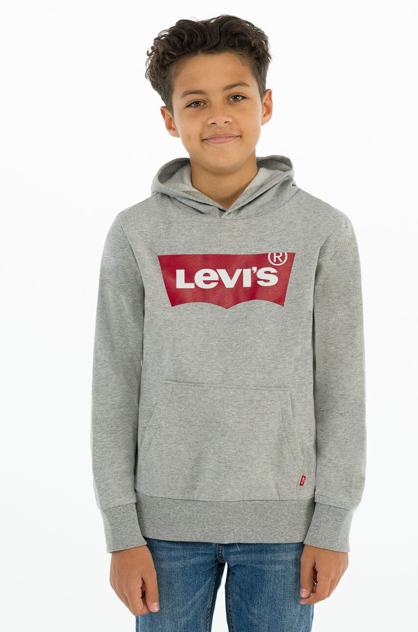 Levi's Dětská mikina šedá barva s potiskem - Pepit.cz