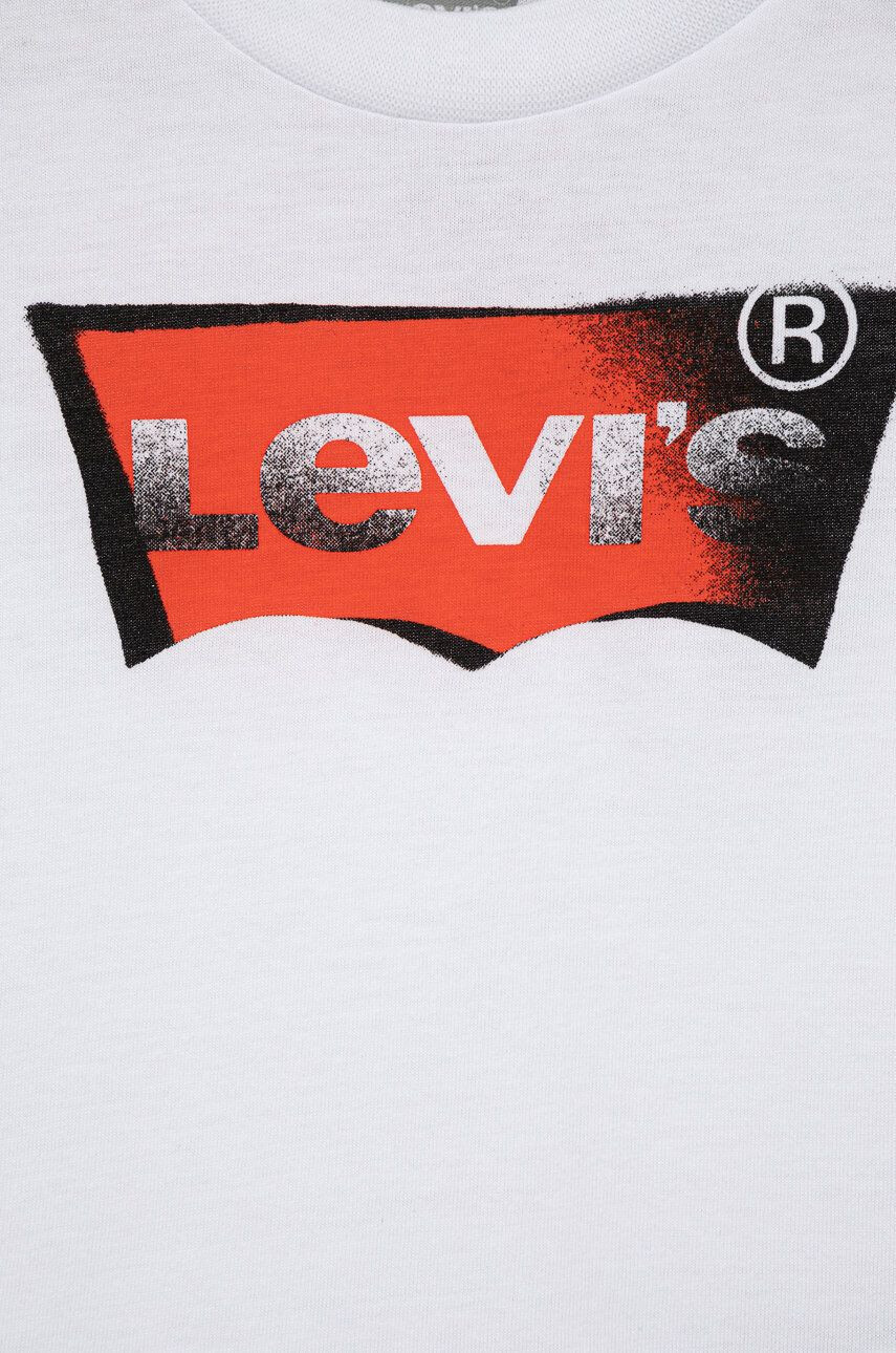 Levi's Dětské bavlněné tričko bílá barva s potiskem - Pepit.cz