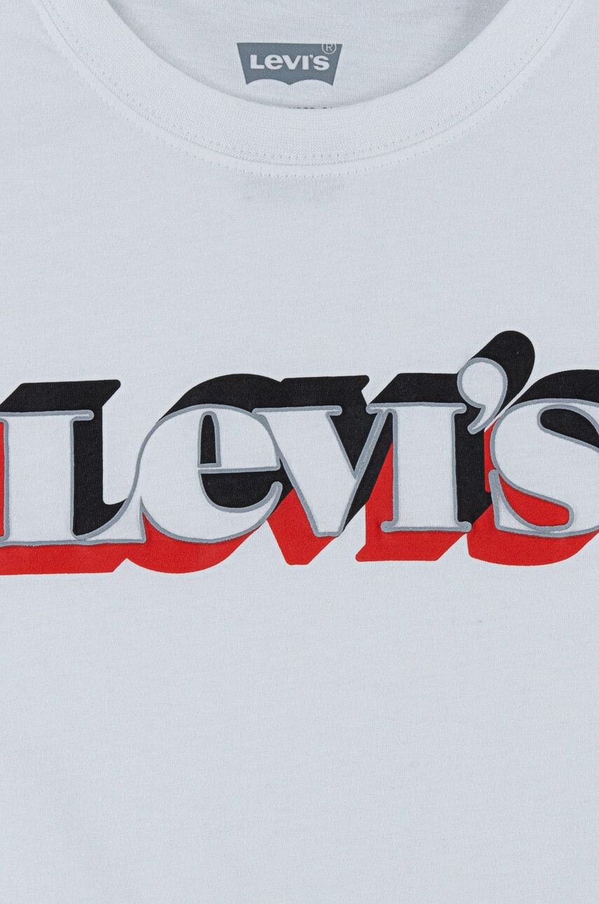 Levi's Dětské bavlněné tričko bílá barva s potiskem - Pepit.cz