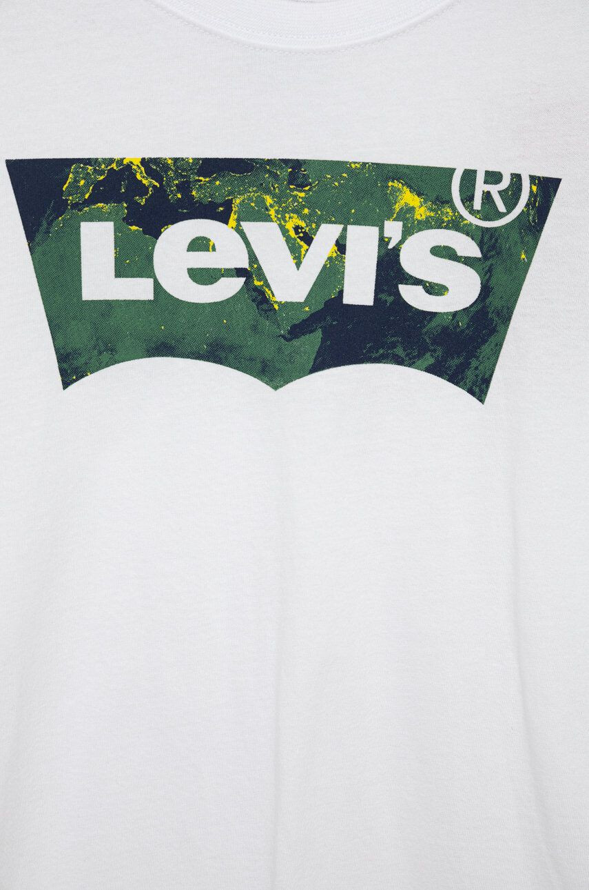 Levi's Dětské bavlněné tričko bílá barva s potiskem - Pepit.cz