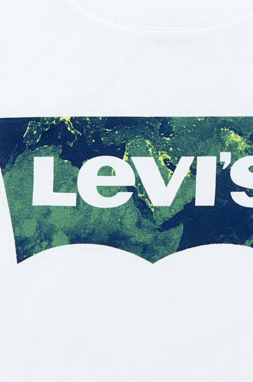 Levi's Dětské bavlněné tričko bílá barva s potiskem - Pepit.cz