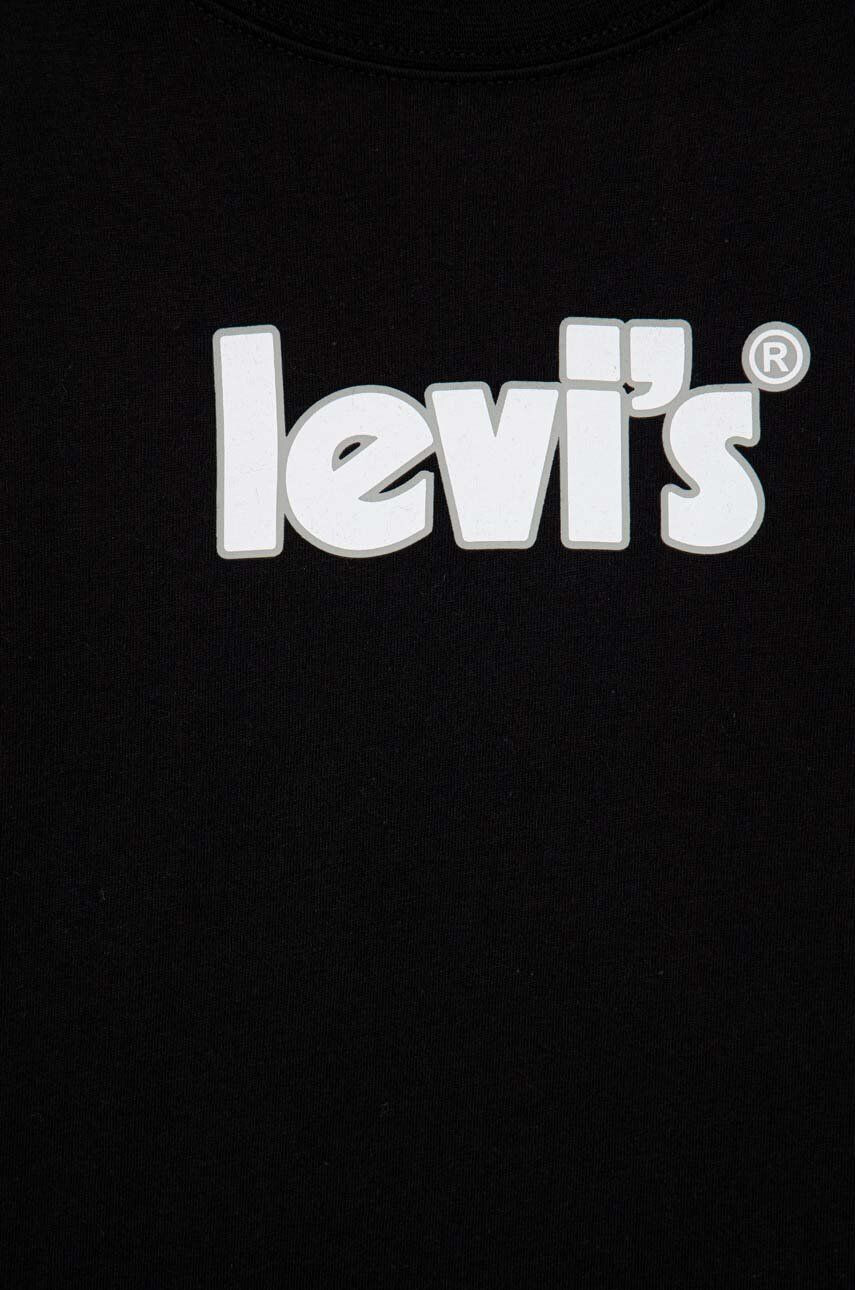 Levi's Dětské bavlněné tričko černá barva s potiskem - Pepit.cz