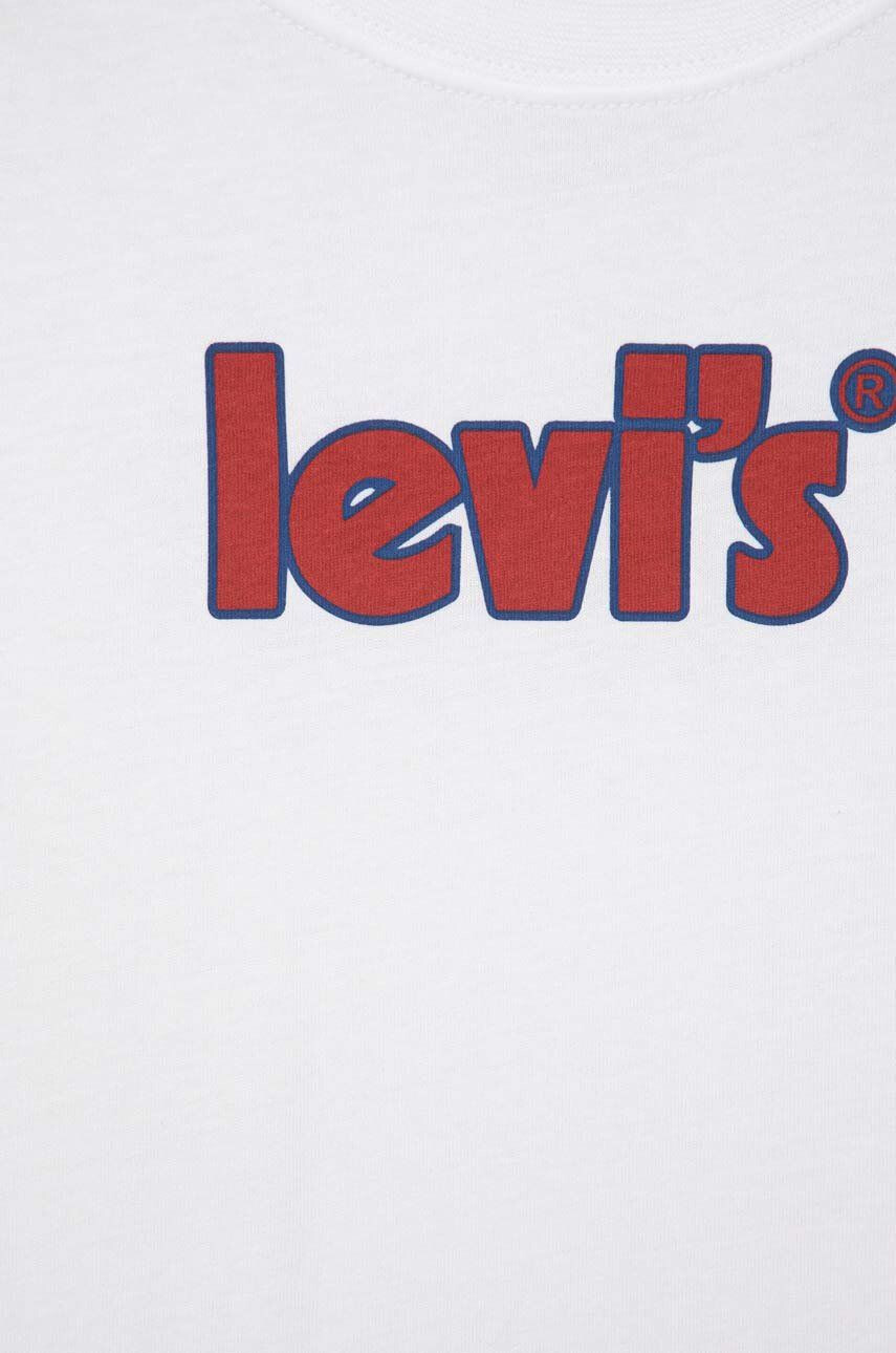 Levi's Dětské bavlněné tričko bílá barva s potiskem - Pepit.cz