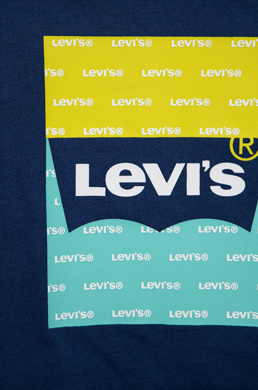 Levi's Dětské tričko s dlouhým rukávem tmavomodrá barva s potiskem - Pepit.cz