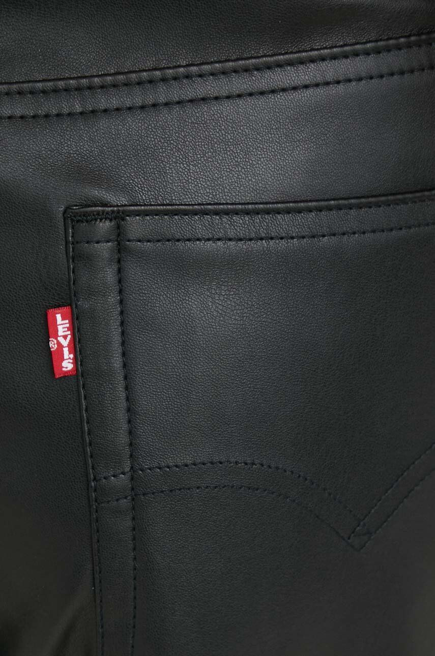 Levi's Kalhoty dámské černá barva jednoduché medium waist - Pepit.cz