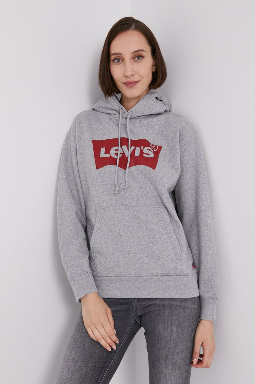 Levi's Mikina dámská šedá barva s potiskem 18487.0020-Greys - Pepit.cz