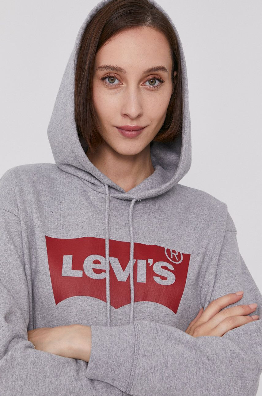 Levi's Mikina dámská šedá barva s potiskem 18487.0020-Greys - Pepit.cz