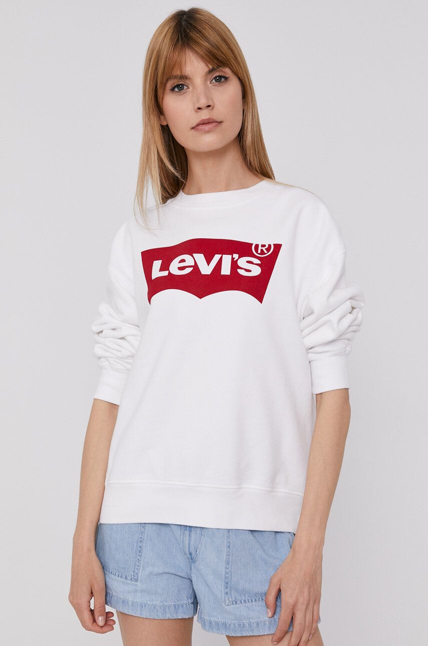 Levi's Mikina dámská bílá barva hladká 18686.0011-Neutrals - Pepit.cz