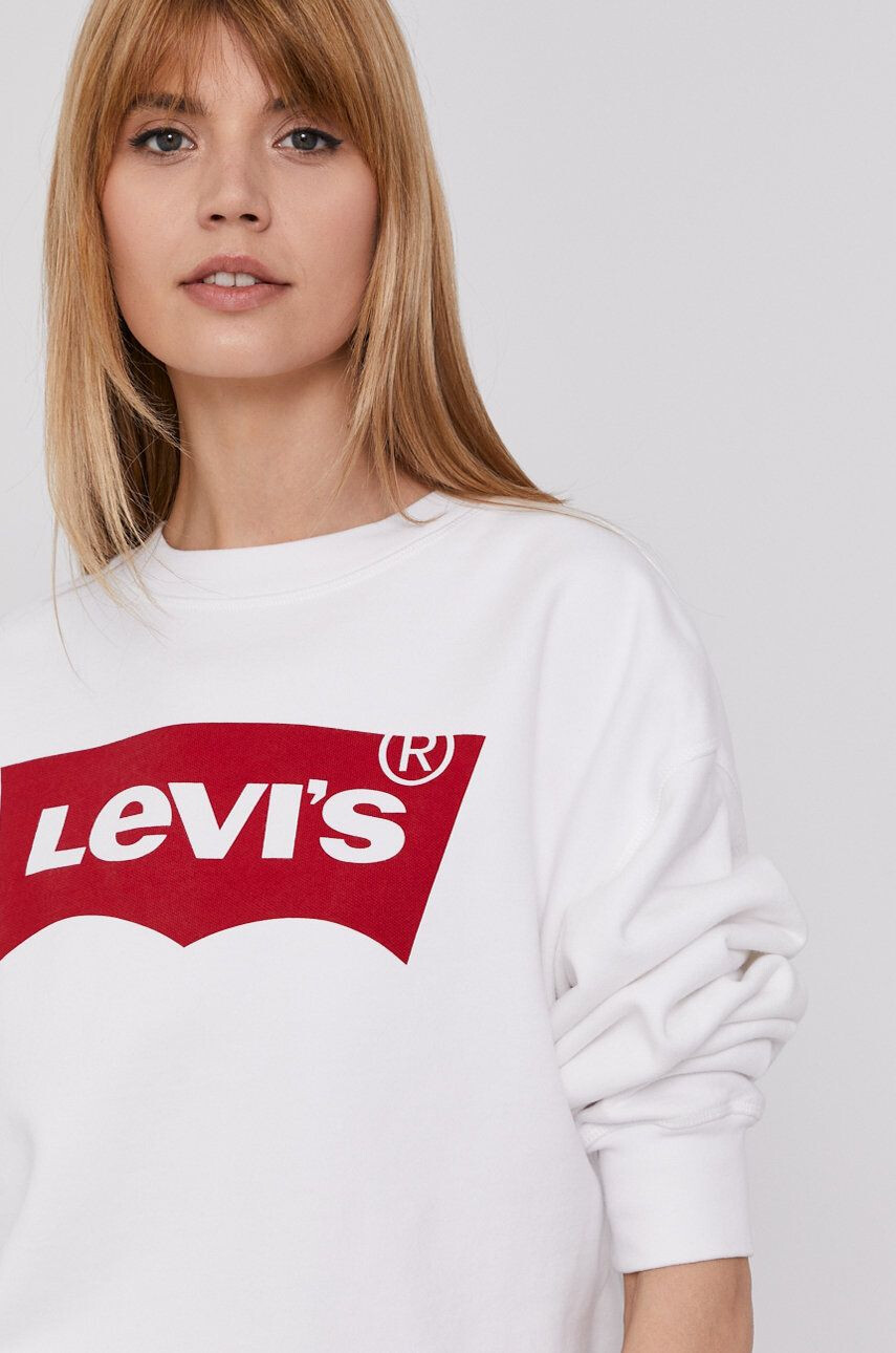 Levi's Mikina dámská bílá barva hladká 18686.0011-Neutrals - Pepit.cz