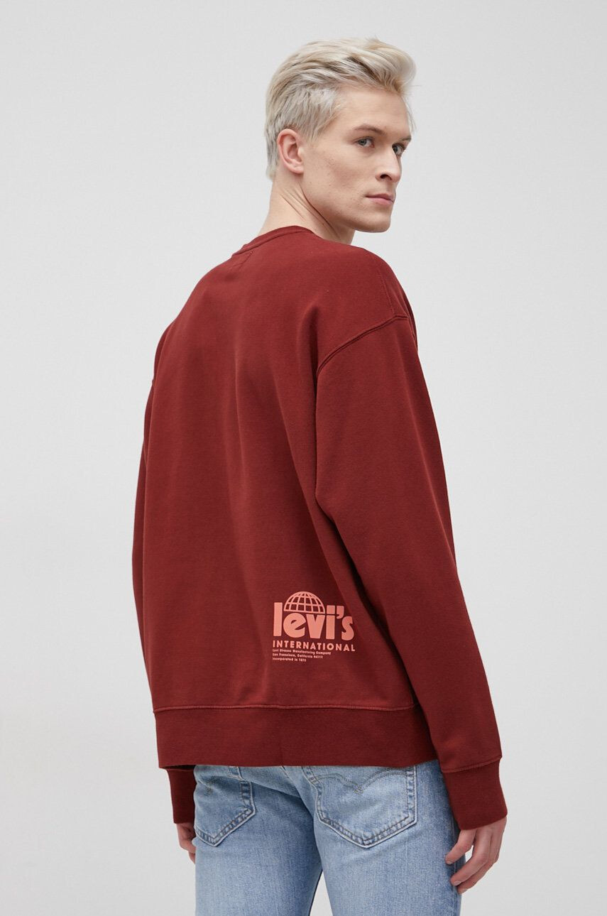 Levi's Mikina pánská vínová barva hladká - Pepit.cz