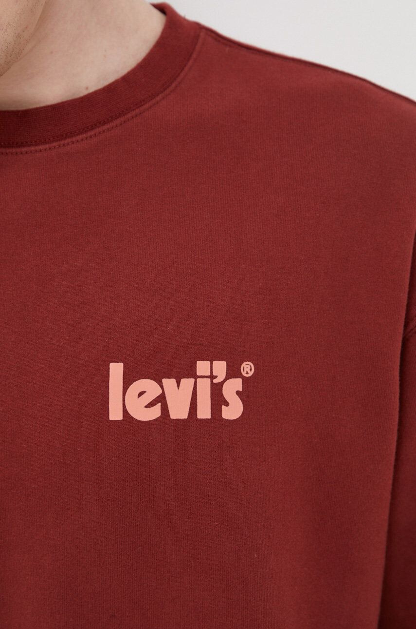 Levi's Mikina pánská vínová barva hladká - Pepit.cz