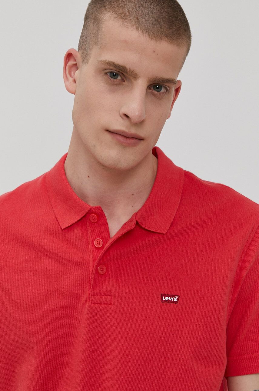 Levi's Polo tričko pánské červená barva hladké - Pepit.cz