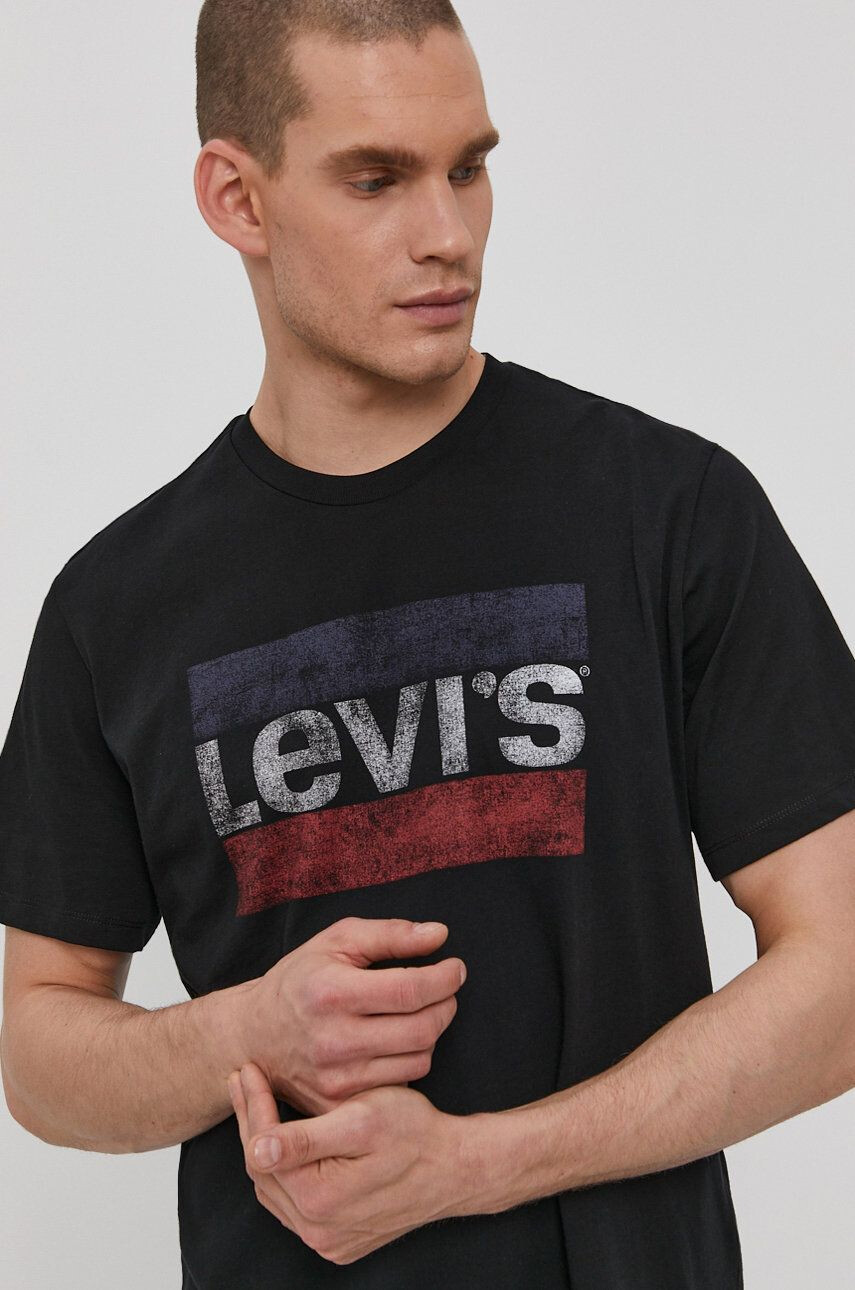 Levi's Tričko pánské černá barva s potiskem 39636.0050-Blacks - Pepit.cz