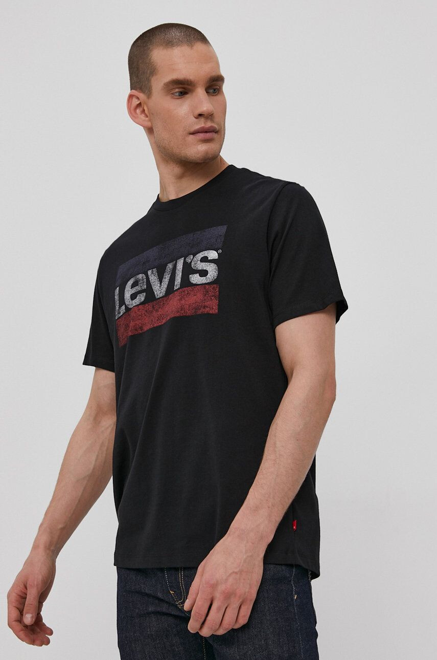 Levi's Tričko pánské černá barva s potiskem 39636.0050-Blacks - Pepit.cz