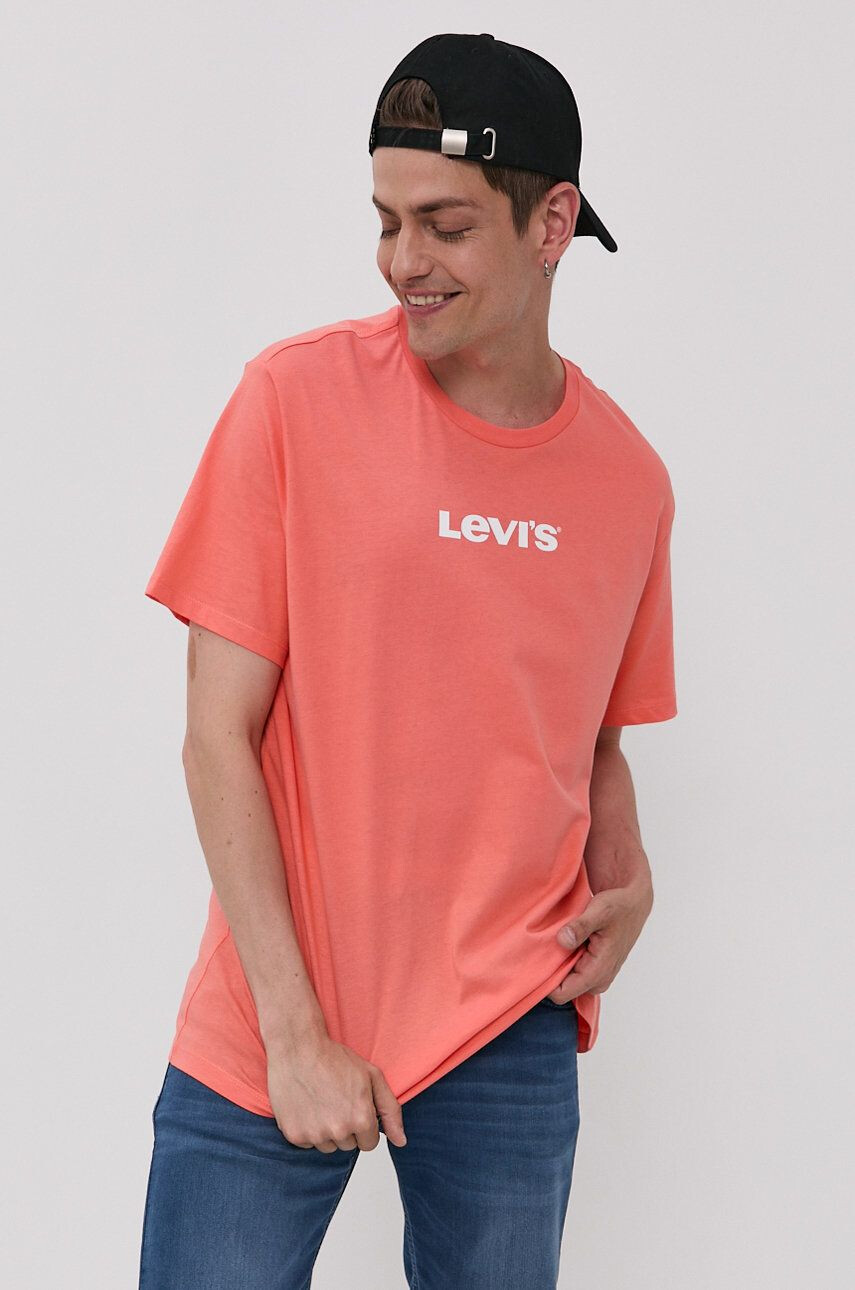 Levi's Tričko pánské oranžová barva s potiskem - Pepit.cz