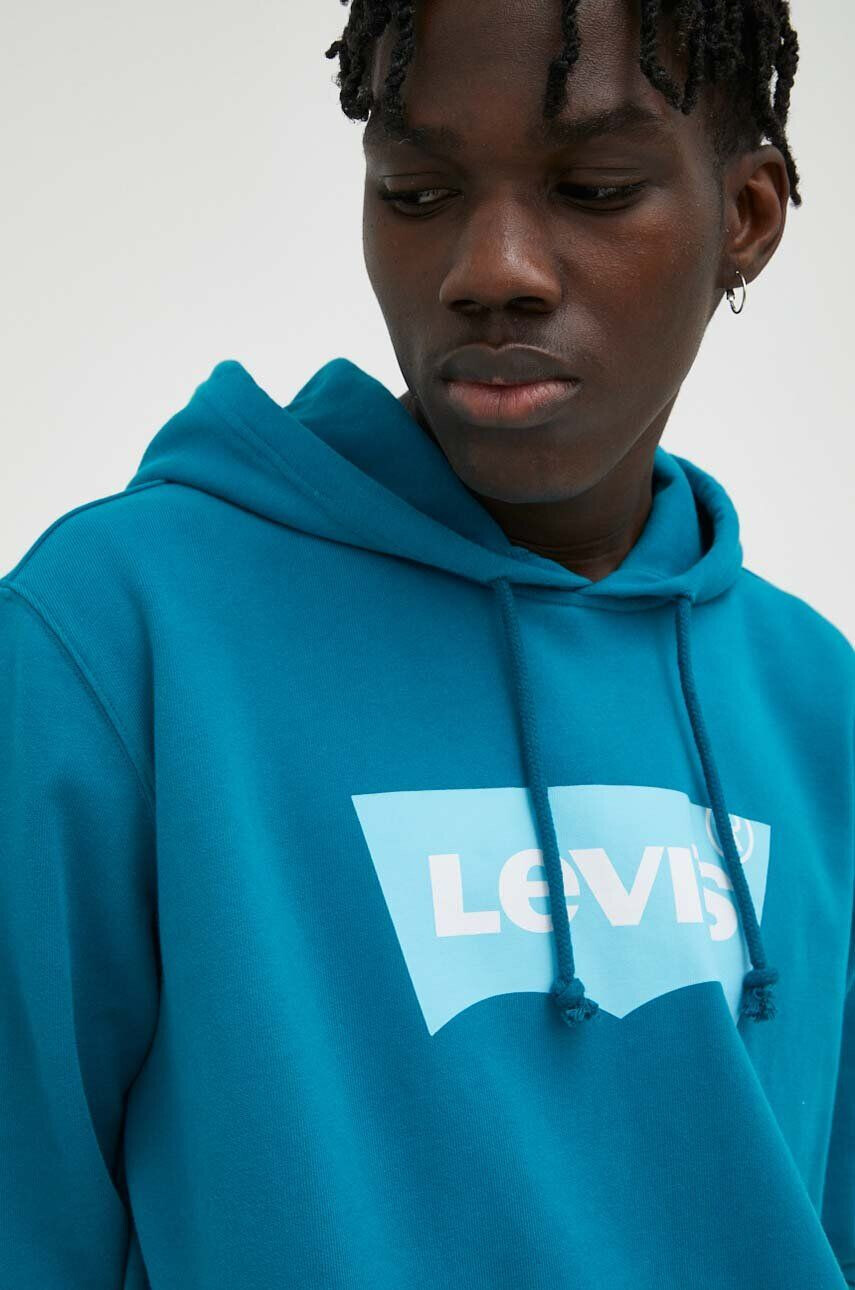 Levi's Bavlněná mikina pánská s kapucí s potiskem - Pepit.cz