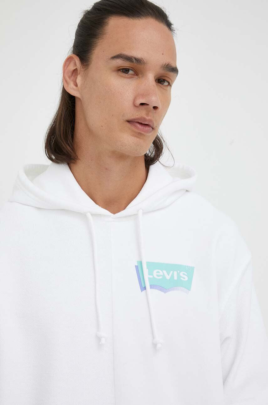 Levi's Bavlněná mikina pánská černá barva s kapucí s aplikací - Pepit.cz