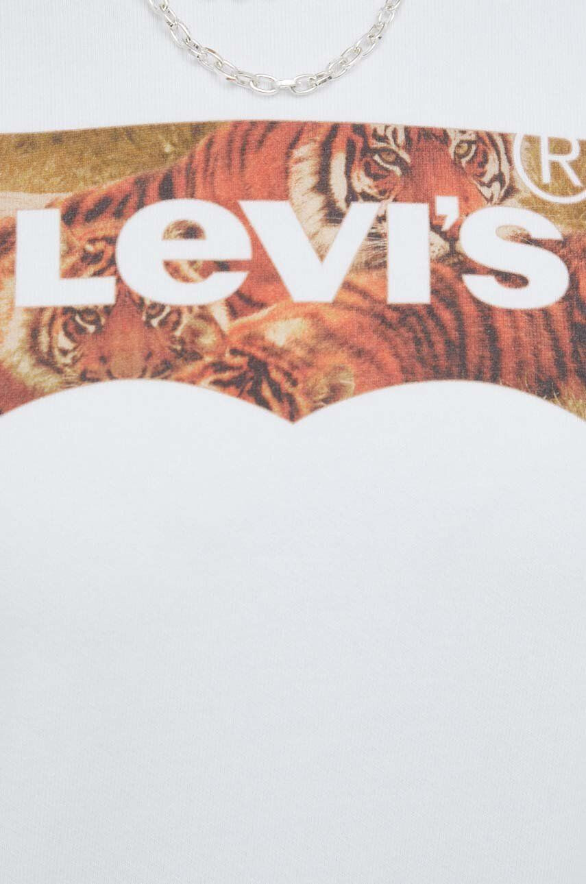 Levi's Bavlněná mikina pánská šedá barva s kapucí s potiskem - Pepit.cz