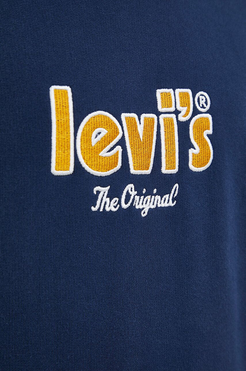 Levi's Bavlněná mikina Pánská tmavomodrá barva s kapucí s aplikací 38479.0179-Blues - Pepit.cz