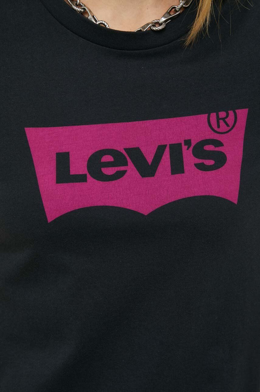 Levi's Bavlněné tričko černá barva - Pepit.cz