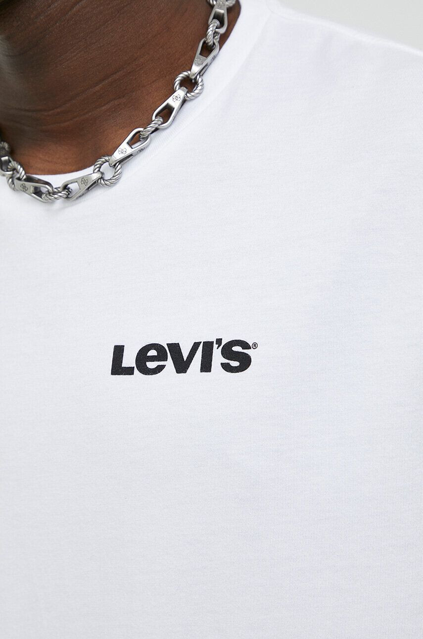 Levi's Bavlněné tričko bílá barva s potiskem - Pepit.cz