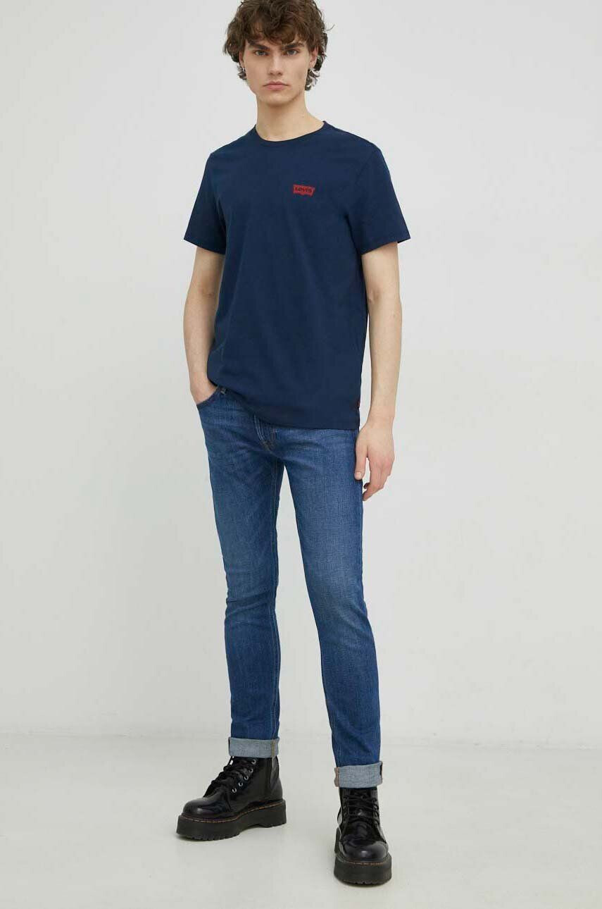 Levi's Bavlněné tričko 2-pack černá barva s potiskem - Pepit.cz