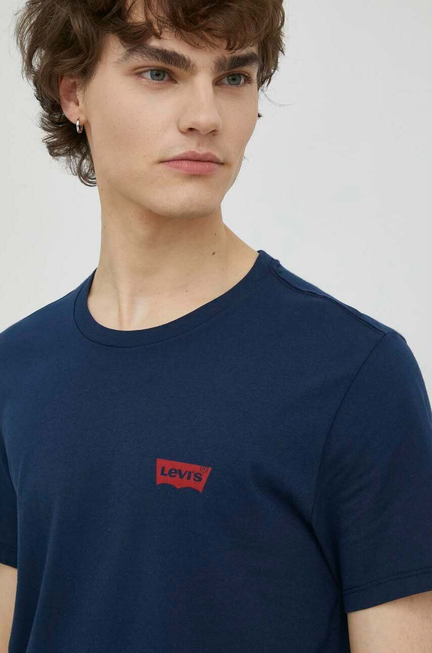 Levi's Bavlněné tričko 2-pack černá barva s potiskem - Pepit.cz