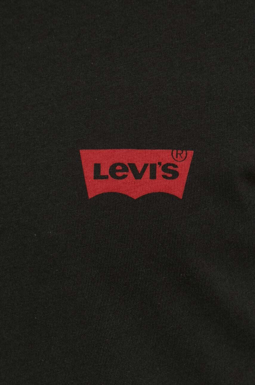 Levi's Bavlněné tričko 2-pack černá barva s potiskem - Pepit.cz