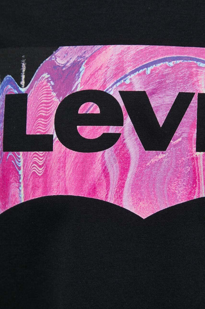 Levi's Bavlněné tričko černá barva s potiskem - Pepit.cz