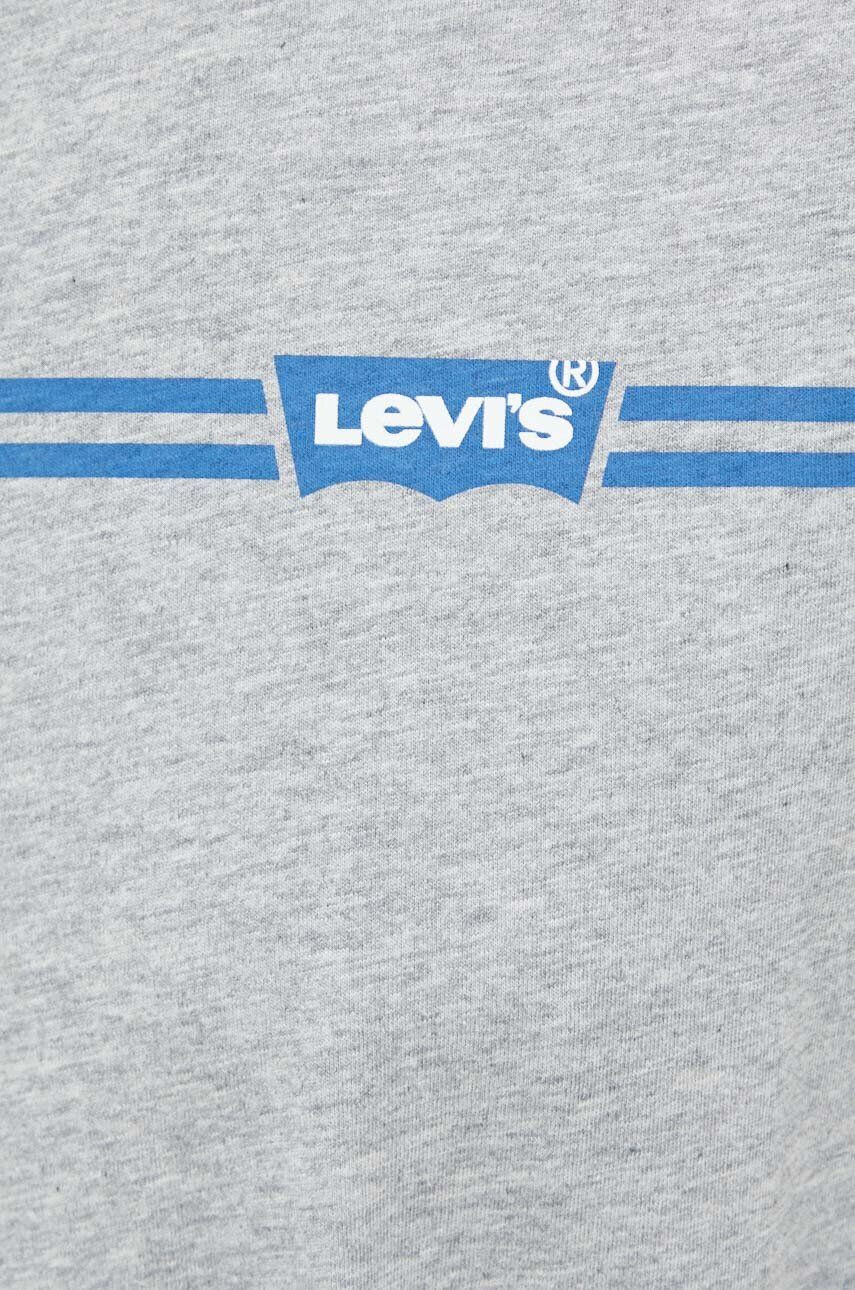 Levi's Bavlněné tričko šedá barva s potiskem - Pepit.cz