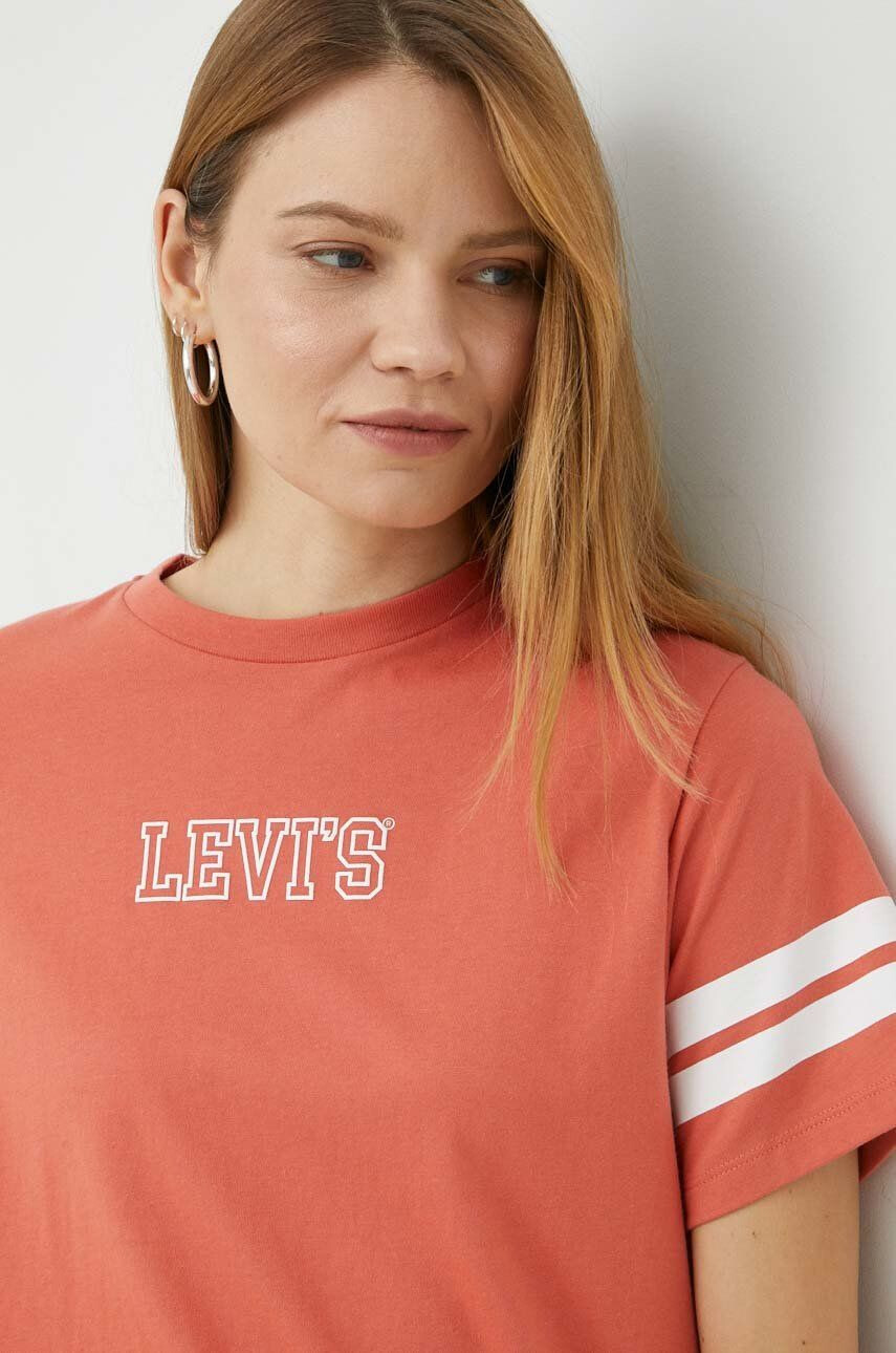 Levi's Bavlněné tričko žlutá barva s potiskem - Pepit.cz