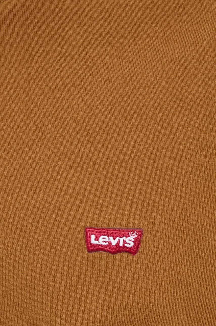 Levi's Bavlněné tričko hnědá barva s aplikací - Pepit.cz